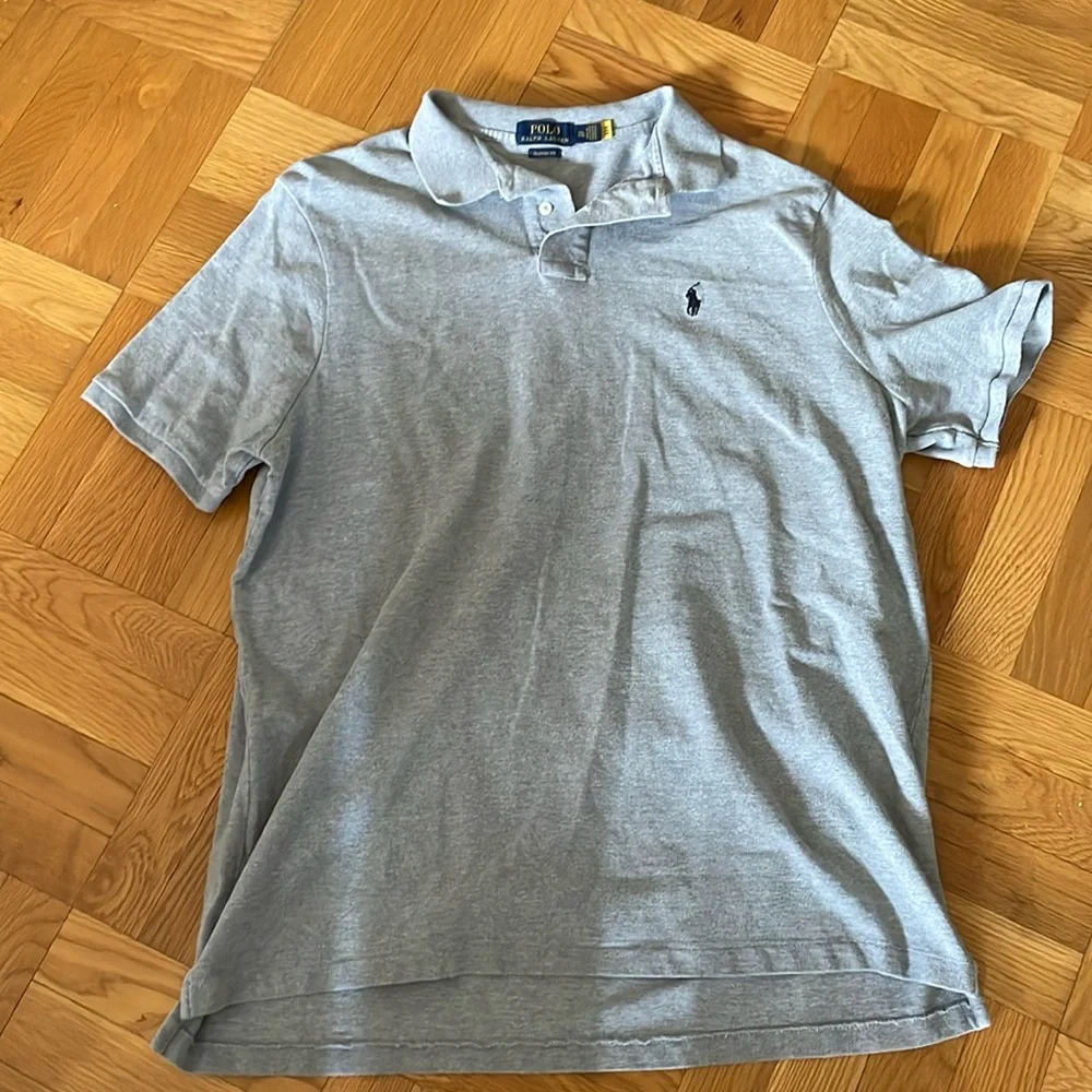 Polo Ralph Lauren Shirt Men Gray Short Sleeve Shirt Size XXL - Picture 2 of 4